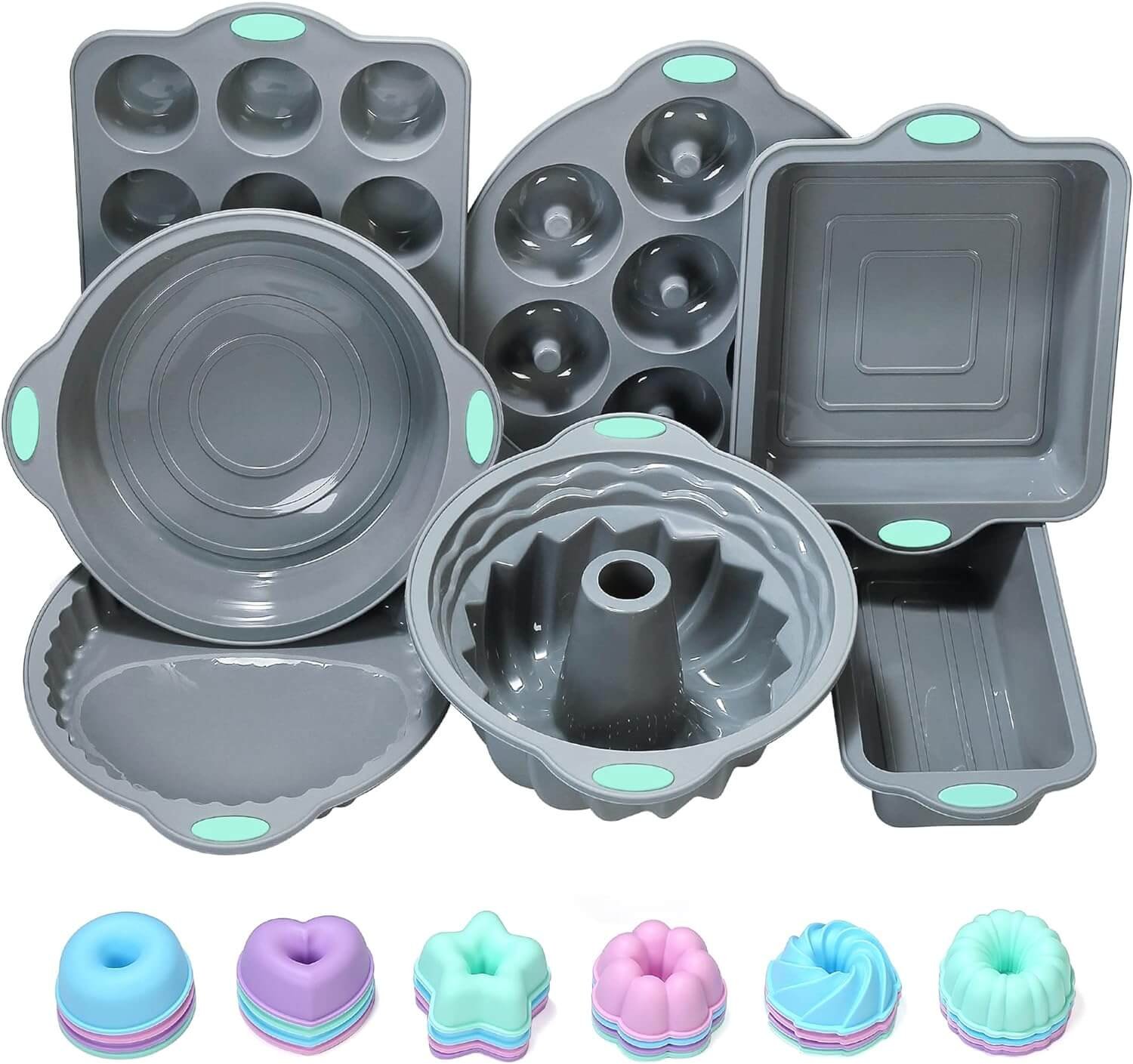 to encounter 31 pieces silicone baking pans set nonstick bakeware sets bpa free silicone molds with metal reinforced fra